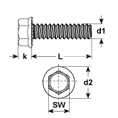Sicherungsschrauben ~6-kt Verbus Ripp Kl. 100 flZn 