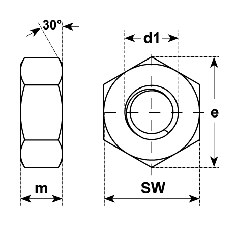Sechskantmuttern 0,8 d INOX A4 DIN 934 1.4529 [SimilarCatItems.CatItem.ArtName2]