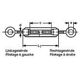 Spannschrauben 2 Ösen ~DIN 1480 INOX A4 