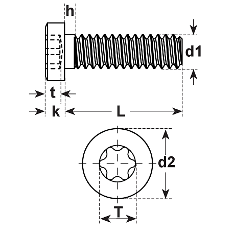 Vis tête basse cyl. 6 lobes 8.8 noir DIN 7984 [SimilarCatItems.CatItem.ArtName2]