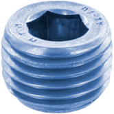 Bouchons filetés 6 pans-creux zingué-bleu DIN 906 