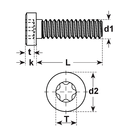 Vis tête cylindrique 6 lobes INOX A2 ISO 14580 [SimilarCatItems.CatItem.ArtName2]