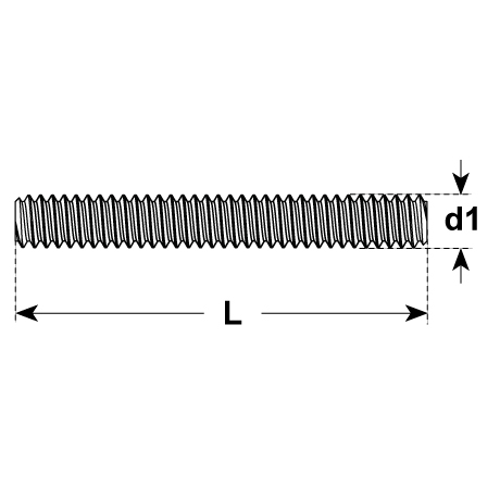 Gewindebolzen DIN 976 A INOX A4 [SimilarCatItems.CatItem.ArtName2]