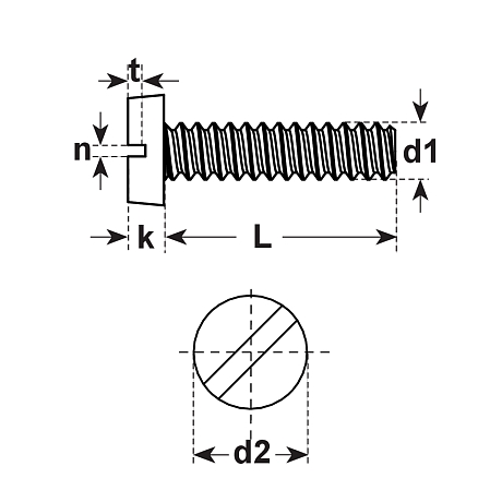 Vis à tête cylindrique fendue 4.8 Zb DIN 84 [SimilarCatItems.CatItem.ArtName2]