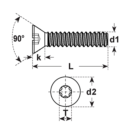 Viti a testa svasata 4.8 acciaio ZB DIN 965 [LastViewedItems.CatItem.ArtName2]