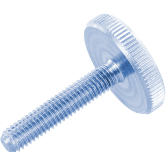 Vis à tête moletée acier zingué-bleu DIN 653 