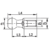 Perno a sfera in acciaio ZB DIN 71803