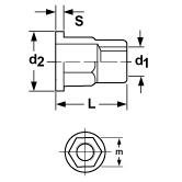Blindnietmuttern FIXI Flachkopf 6-kt. Stahl vz 