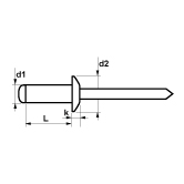Rivetti a strappo a t. piatt mandrino A4 ISO 15983 
