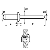 Rivetti a strappo MFX 1021 a testa tonda allu/allu 