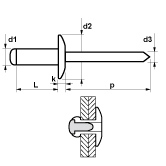 Rivetti a strappo MFX1032 tond piatt gran allu/acc 