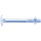 Boulon à bois tête bombée + écrou acier ZB DIN 603 