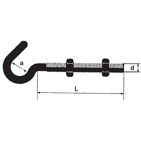 Crochet de corde à lessive métrique + 2 écrous Zb [SimilarCatItems.CatItem.ArtName2]