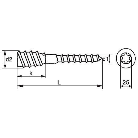 Viti distanziali TX 25-drive acciaio ZB [SimilarCatItems.CatItem.ArtName2]