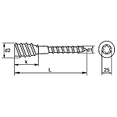Viti distanziali TX 25-drive acciaio ZB 