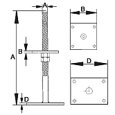 Stützfuss GH D 4 Stahl fvz 
