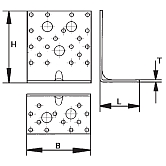 GH-Winkelverbinder mit Steg Stahl vz 