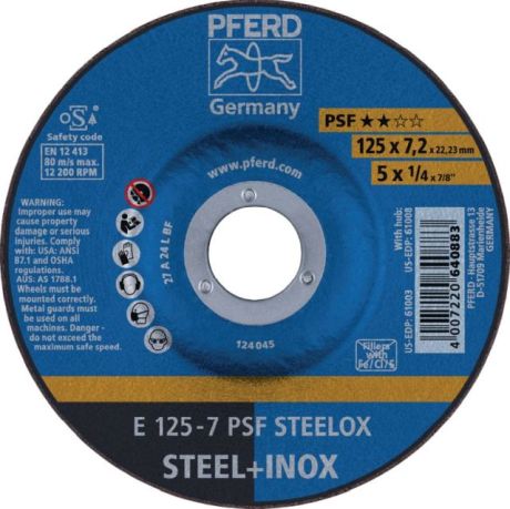 Schruppscheibe PFERD PSF STEELOX [SimilarCatItems.CatItem.ArtName2]