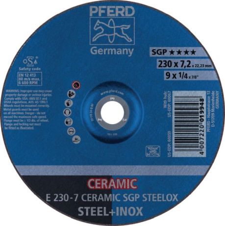 Schruppscheibe PFERD CERAMIC SGP STEELOX [SimilarCatItems.CatItem.ArtName2]