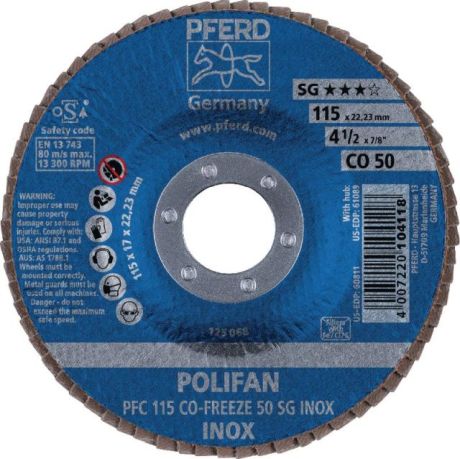 Fächerschleifscheibe PFERD POLIFAN® SG CO-FREEZE [SimilarCatItems.CatItem.ArtName2]