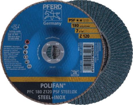 Fächerschleifscheibe PFERD POLIFAN® PSF STEELOX [SimilarCatItems.CatItem.ArtName2]