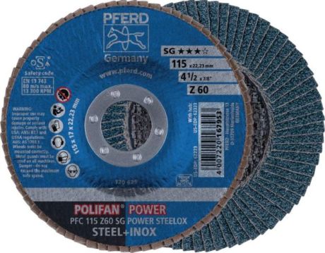 Disco lamellare PFERD POLIFAN® SG POWER STEELOX [SimilarCatItems.CatItem.ArtName2]