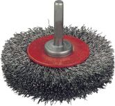Brosse circulaire sur tige en fil d'acier ondulé 