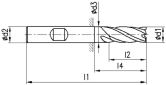 FRANKEN Fresa angolare HSS 1306 DIN 844L HSS-Co8 