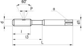 Rubinetto DC H320VH-4 HSSE-PM UNC DIN 371 