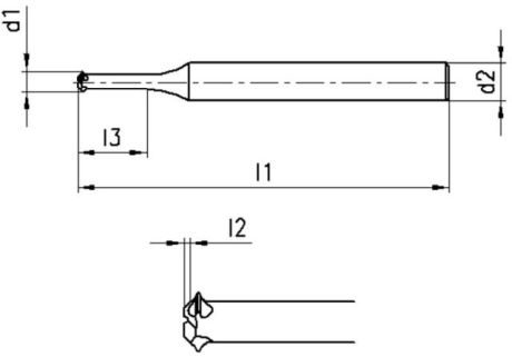 VHM Bohrgewindefräser 60° Cutinox [SimilarCatItems.CatItem.ArtName2]