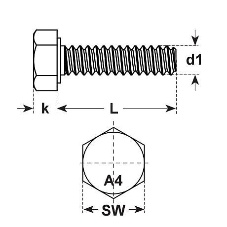 Vis à tête hexagonale INOX A4 DIN 933 [LastViewedItems.CatItem.ArtName2]
