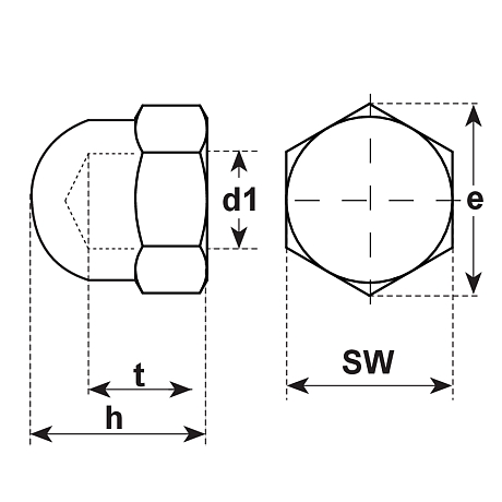 Dadi ciechi in OT lucido DIN 1587 [LastViewedItems.CatItem.ArtName2]