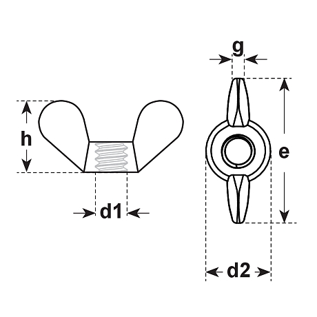 Flügelmuttern Messing blank DIN 315 [LastViewedItems.CatItem.ArtName2]