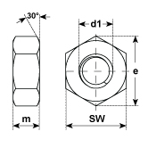Écrous hexagonaux 0,8d INOX A4-80 DIN 934 