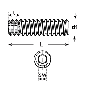 Gewindestifte I-6-Kt. Stahl pd DIN 913 45 H 