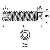Gewindestifte Zapfen I-6-Kt. Stahl pd DIN 915 45 H 