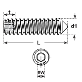 Gewindestifte Spitze 90° I-6-Kt. INOX A2 DIN 914 