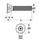 Viti antieffrazione I-6-Kt. SECUFAST INOX A2 