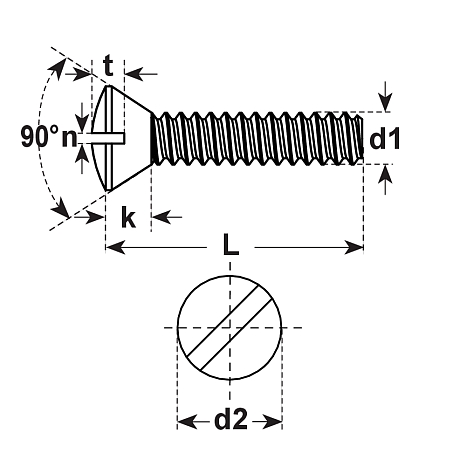 Vis à tête fraisée bombée 90° laiton brut DIN 964 [LastViewedItems.CatItem.ArtName2]