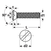 Viti a BOT con intaglio a 90° INOX A2 VSM 13328 