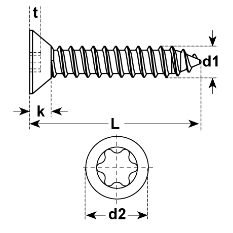 Viti autofilettanti INOX A4 ISO 14586-C-TX [SimilarCatItems.CatItem.ArtName2]