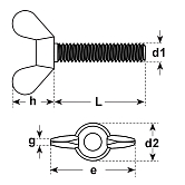 Vis à ailettes PA 6.6 DIN 316 