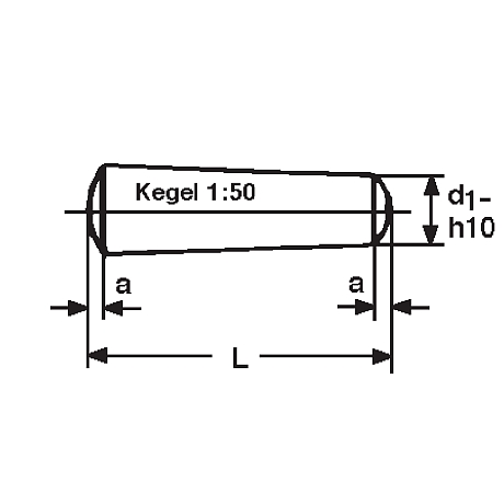 Kegelstifte Kegel INOX A1 ISO 2339 h10 [LastViewedItems.CatItem.ArtName2]
