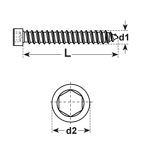 Vis à tôle tête cylindrique 6-pans creux. INOX A2 [SimilarCatItems.CatItem.ArtName2]