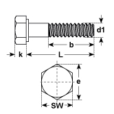 Vis à tête hexagonale 5.6 zingué au feu ISO 4014 