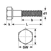Vis à tête hexagonale 5.6 zingué-jaune ISO 4014 