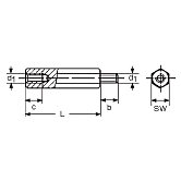 Entretoise hexagonale acier zingué int./ext. 