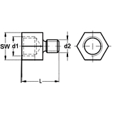 Réducteurs 6 pans zingué-bleu 