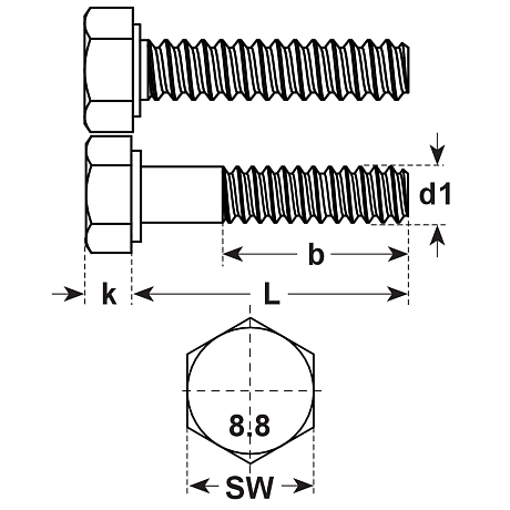 Viti a testa esagonale in acciaio ZN UNC 8.8 [SimilarCatItems.CatItem.ArtName2]