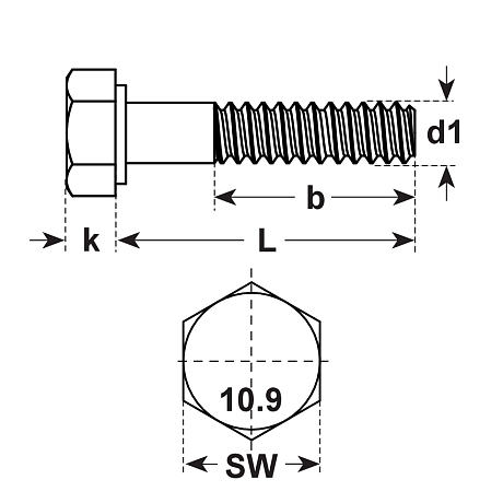 Viti a testa esagonale in acciaio ZN DIN 931 10.9 [SimilarCatItems.CatItem.ArtName2]